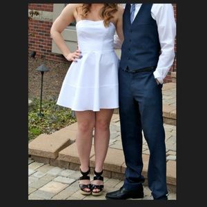 White Strapless Cocktail Dress